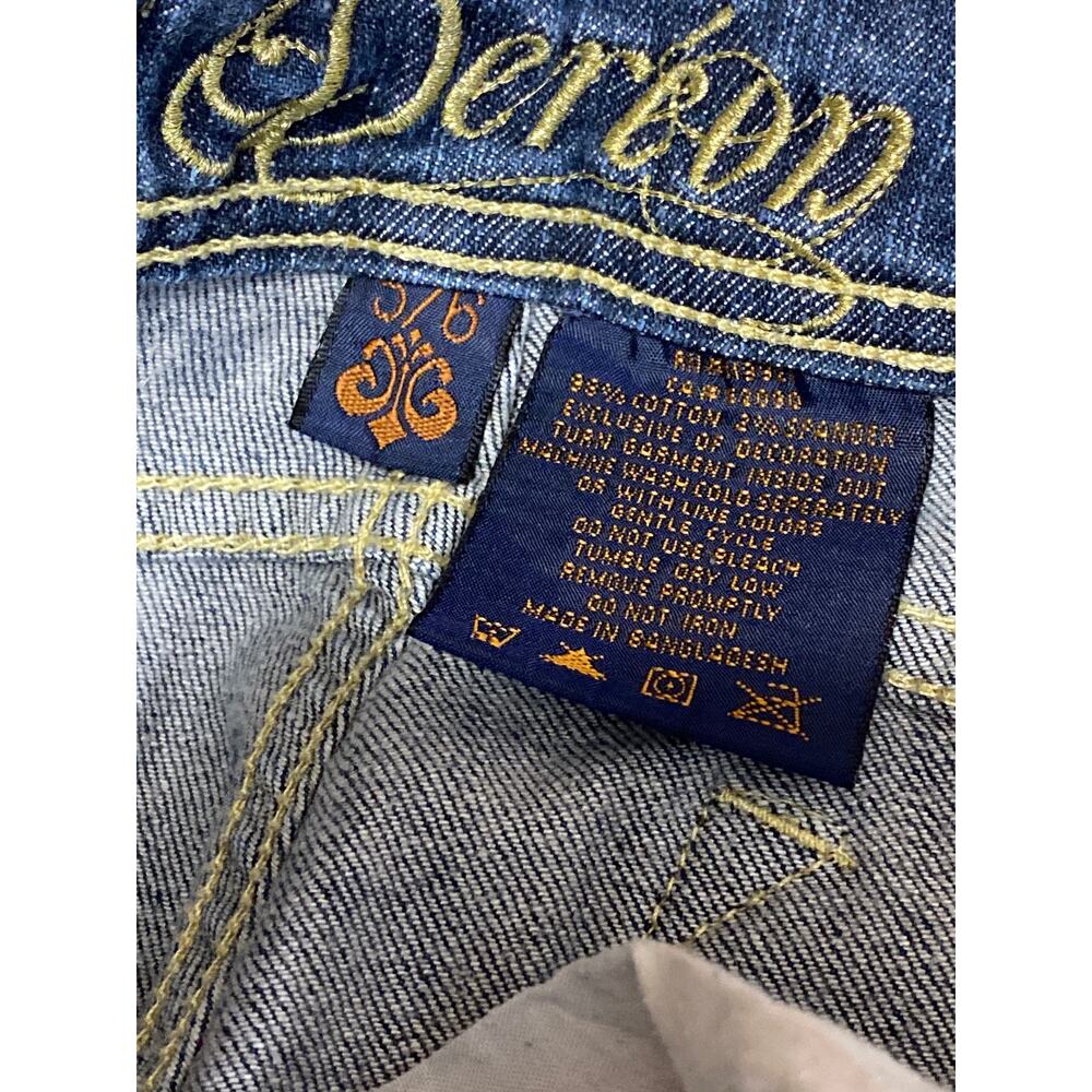 Dereon Womens Dark Blue Mid Rise Bell Bottom Bootcut Flare Denim Jeans Pants 5/6 - Picture 5 of 5